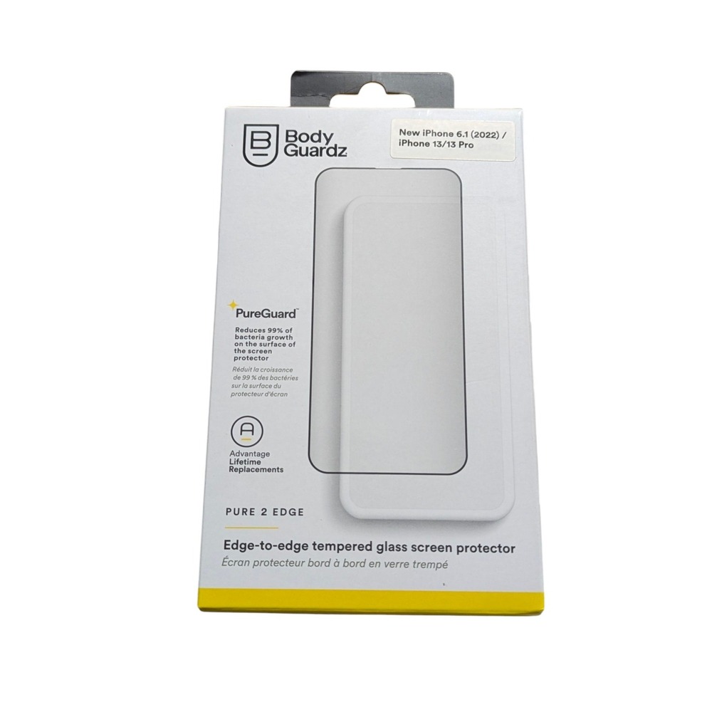 X8-N BodyGuardz Pure 2‎ Edge Glass Screen Protect Apple iPhone 14 / 13 / 13 Pro